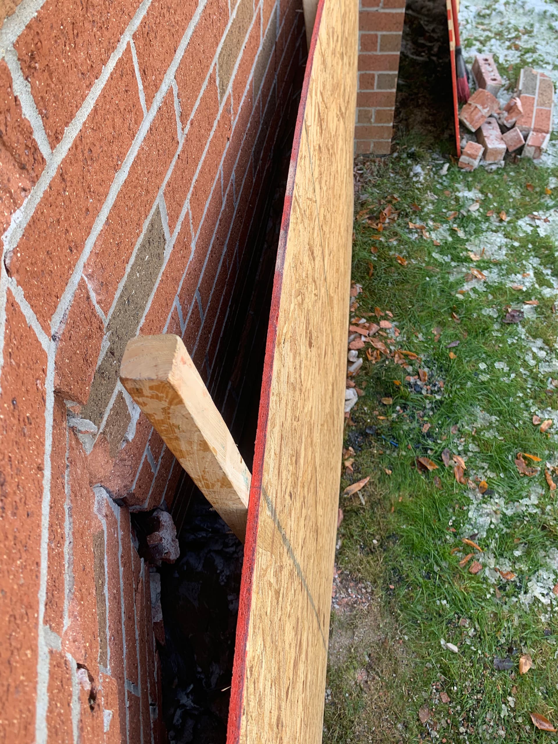 Gallery photos for Vehicle Impact Brick Wall Damage Secured Fast in Omaha: Image #3