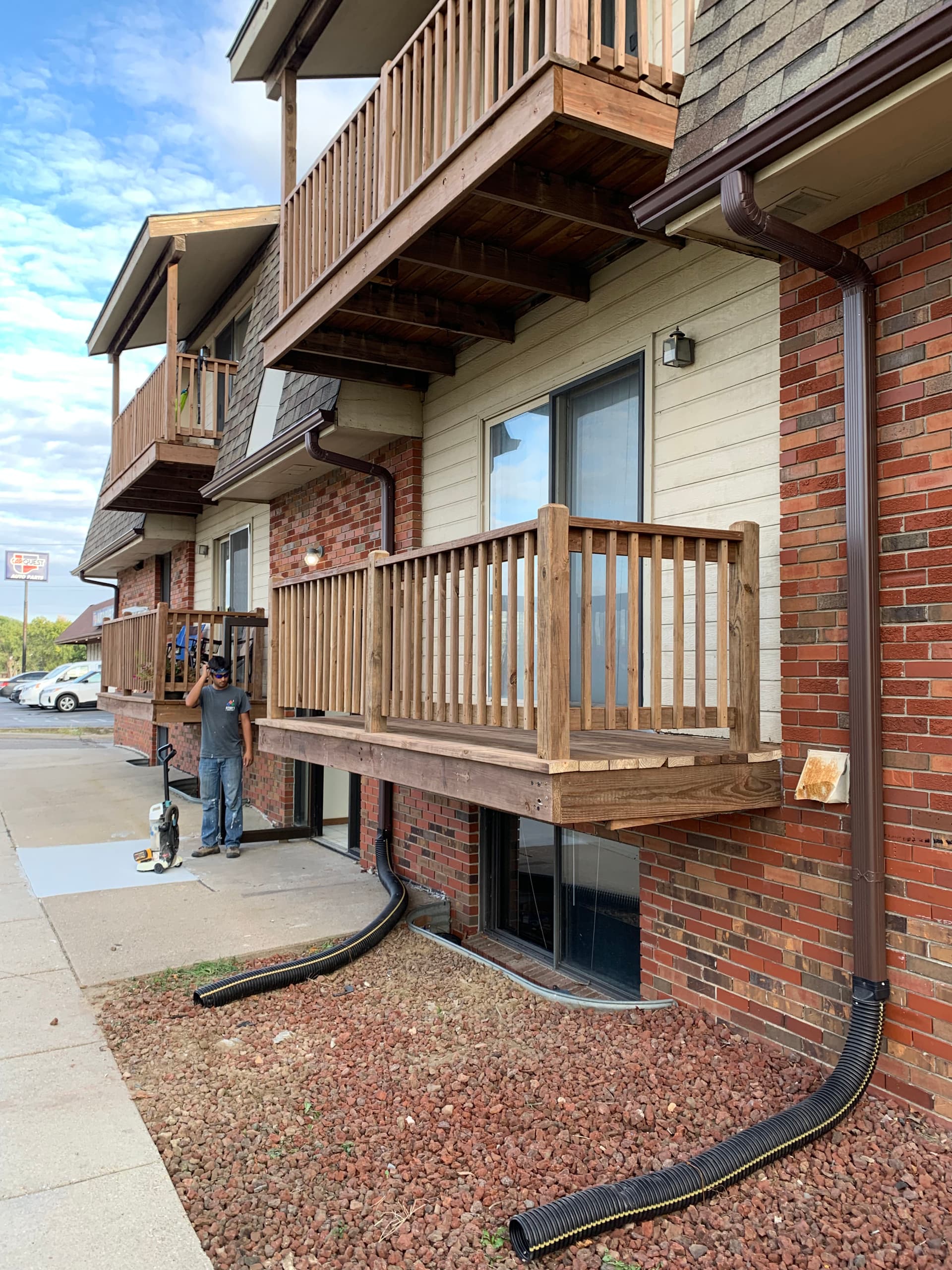 Cantilever Balcony Rebuilt After Vehicle Impact Damage