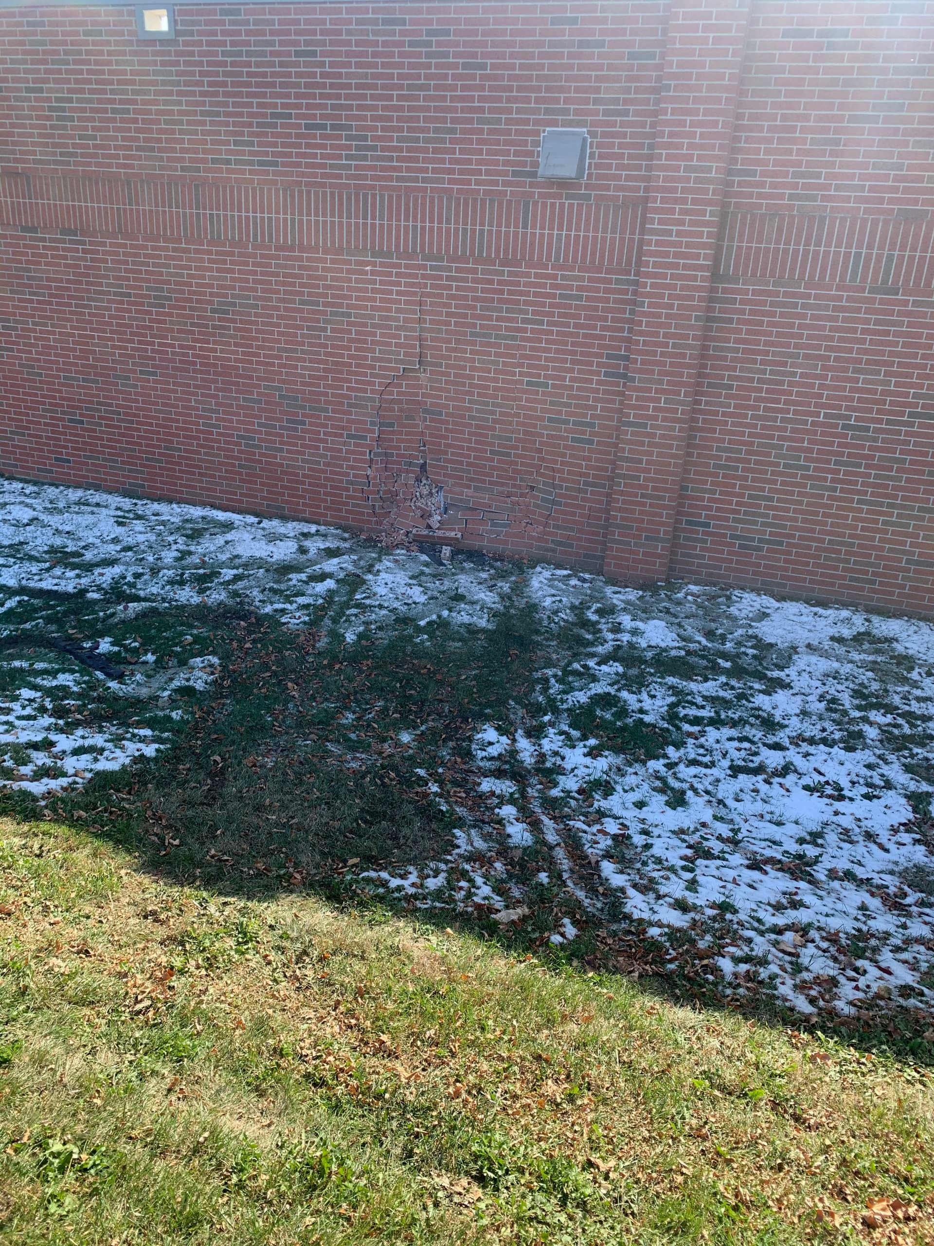 Gallery photos for Vehicle Impact Brick Wall Damage Secured Fast in Omaha: Image #5