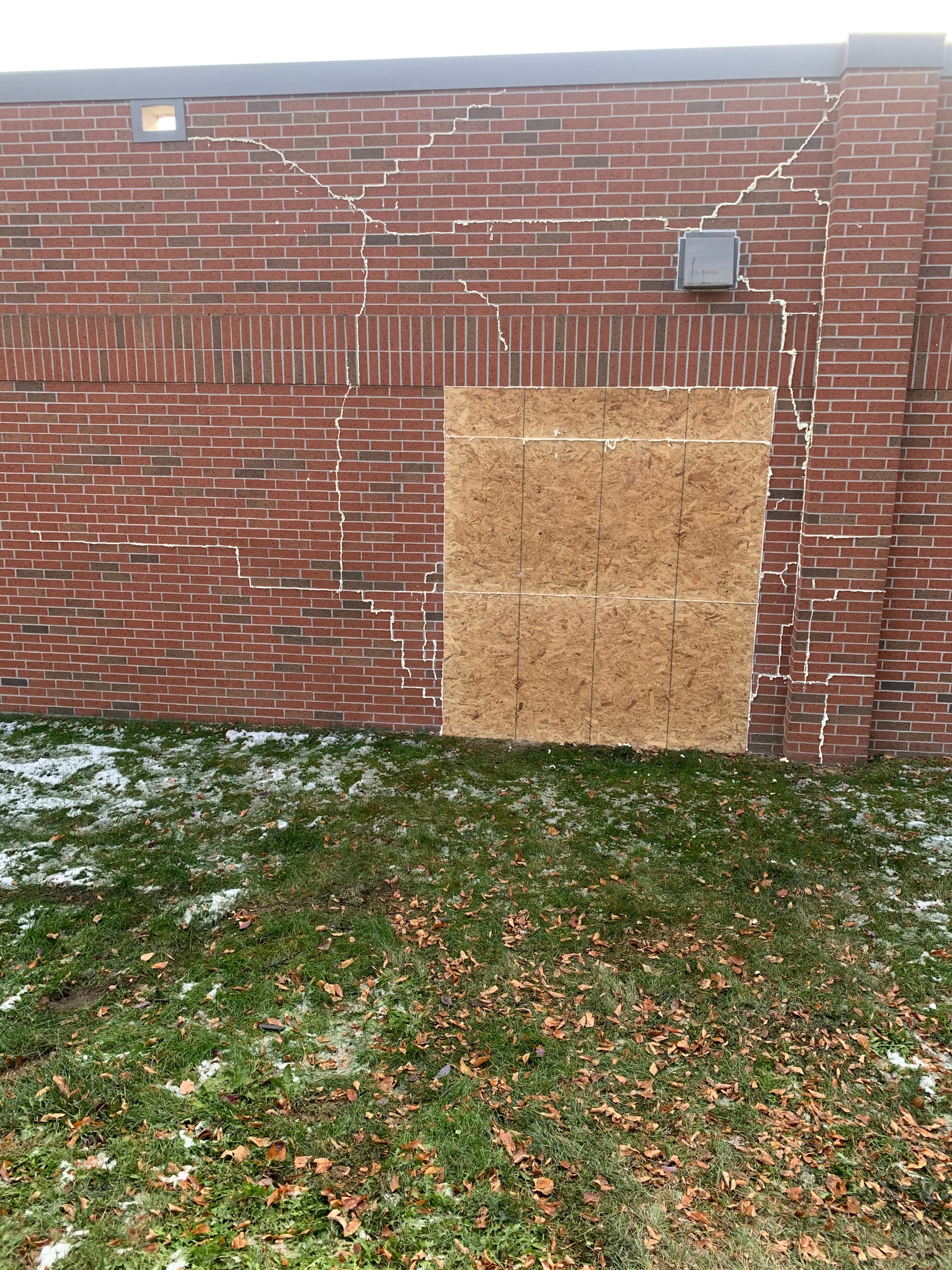 Gallery photos for Vehicle Impact Brick Wall Damage Secured Fast in Omaha: Image #1