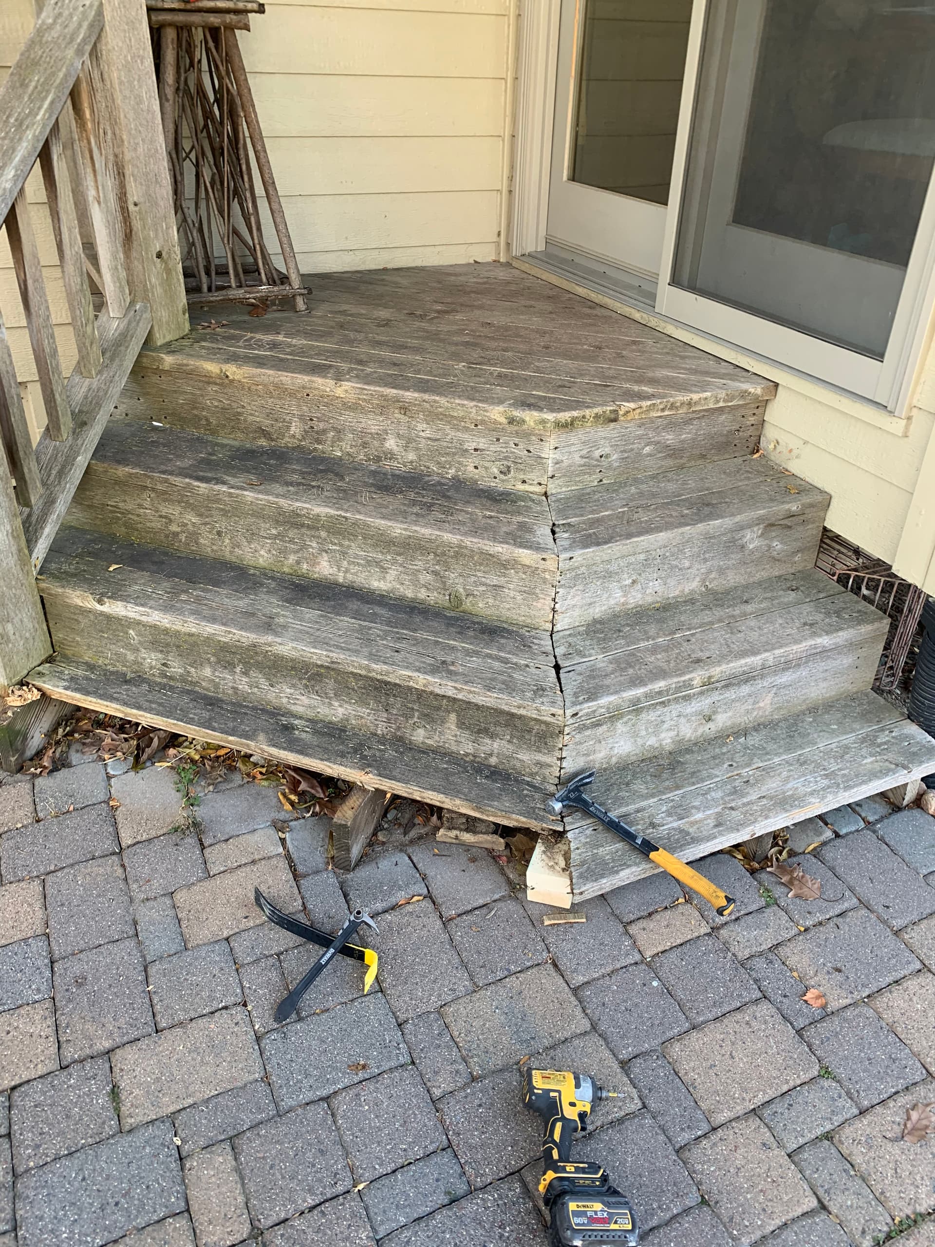 Gallery photos for Back Door Stair Rebuild with New Cedar Decking and Risers: Image #1