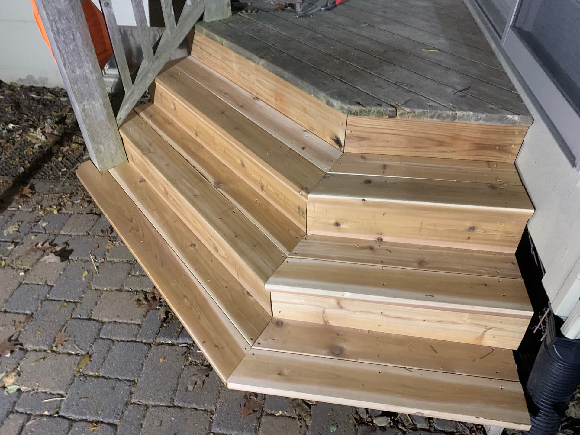 Gallery photos for Back Door Stair Rebuild with New Cedar Decking and Risers: Image #3
