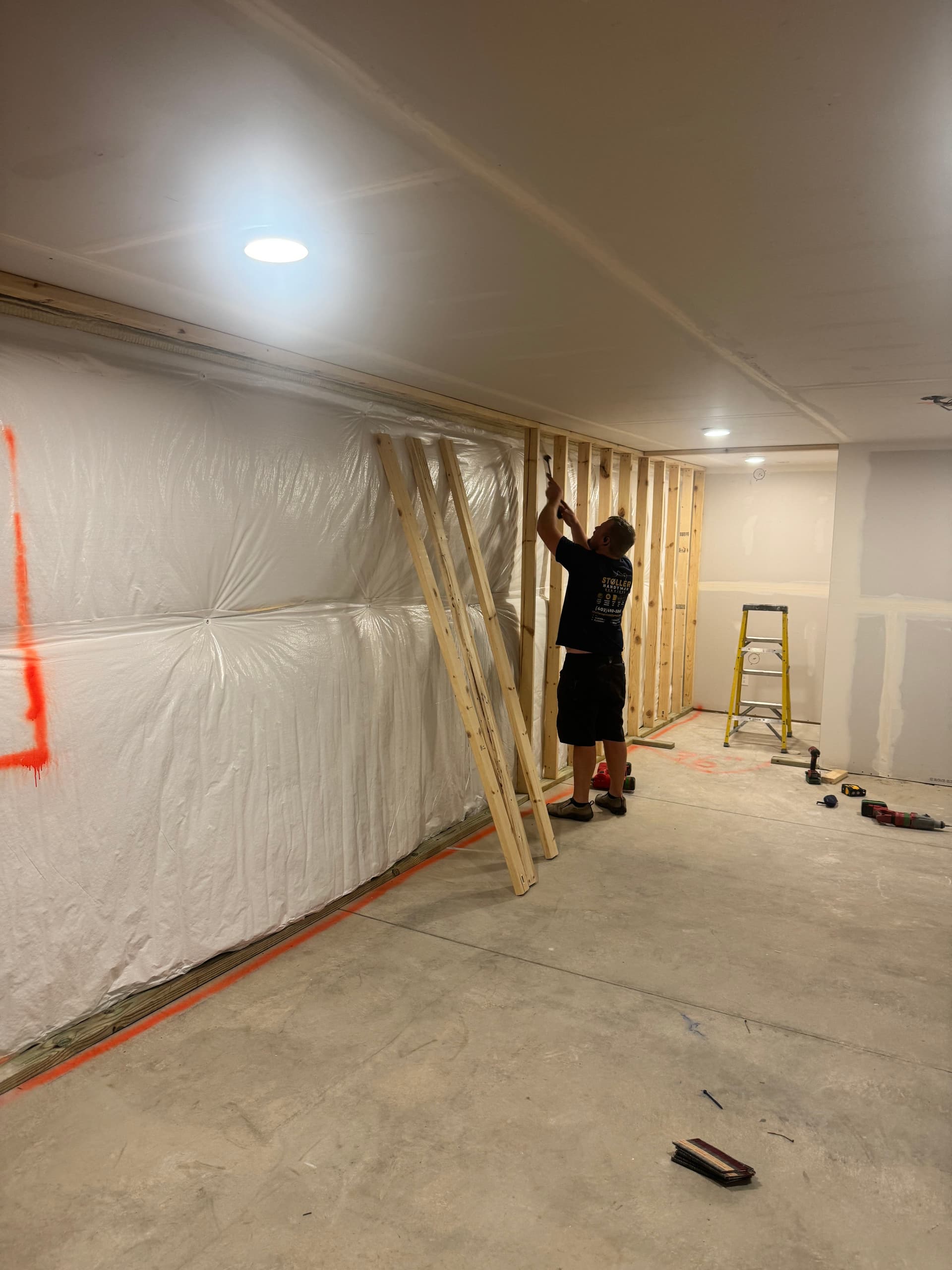 Gallery photos for Unfinished Basement Turned Into a Legal Bedroom - Start to Finish: Image #7