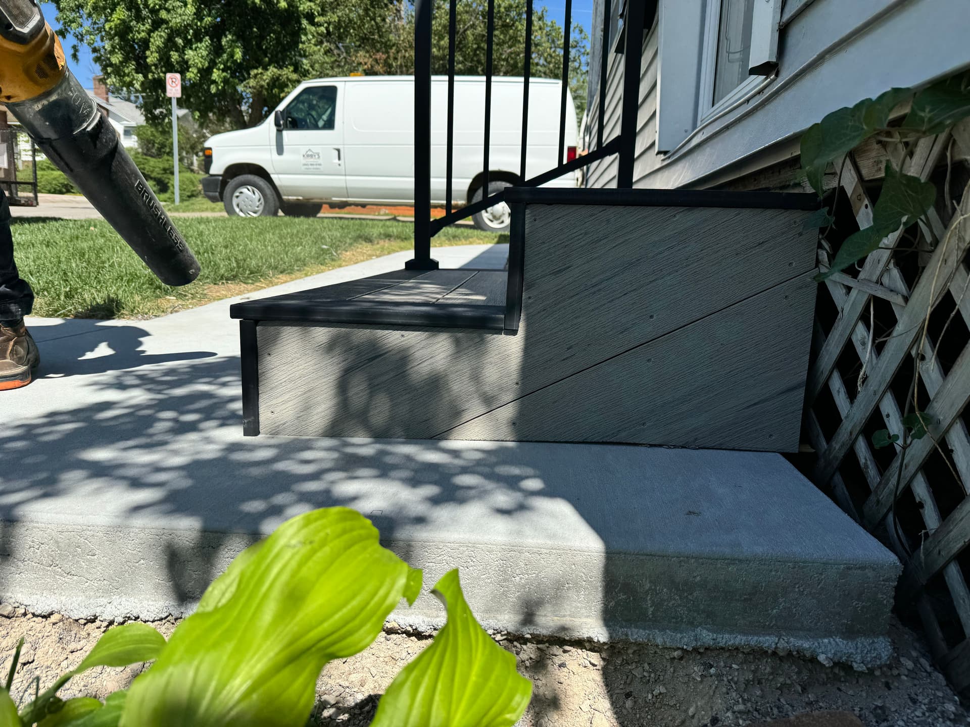 Gallery photos for Composite Stair Build with Westbury Aluminum Railing on a Front Entry: Image #2