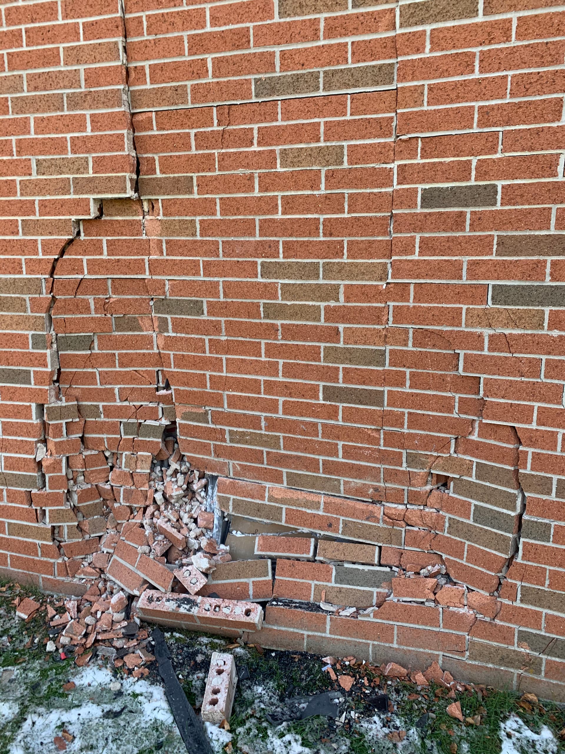 Gallery photos for Vehicle Impact Brick Wall Damage Secured Fast in Omaha: Image #4