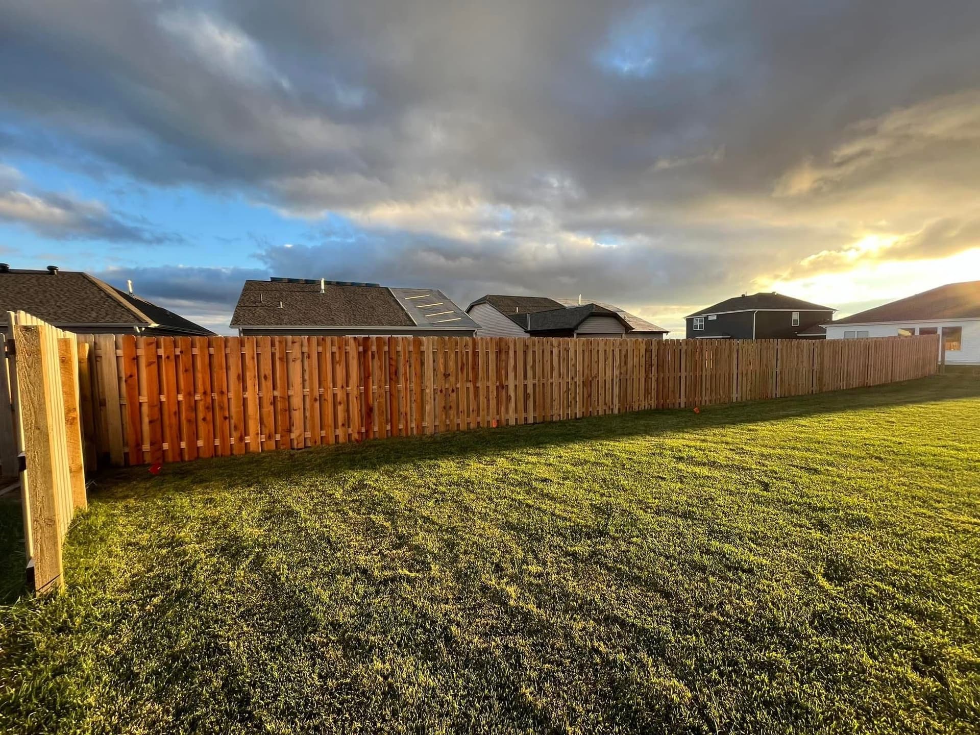 Gallery photos for Storm-Damaged Fence Rebuilt With Shadowbox Style Wood Fence: Image #1