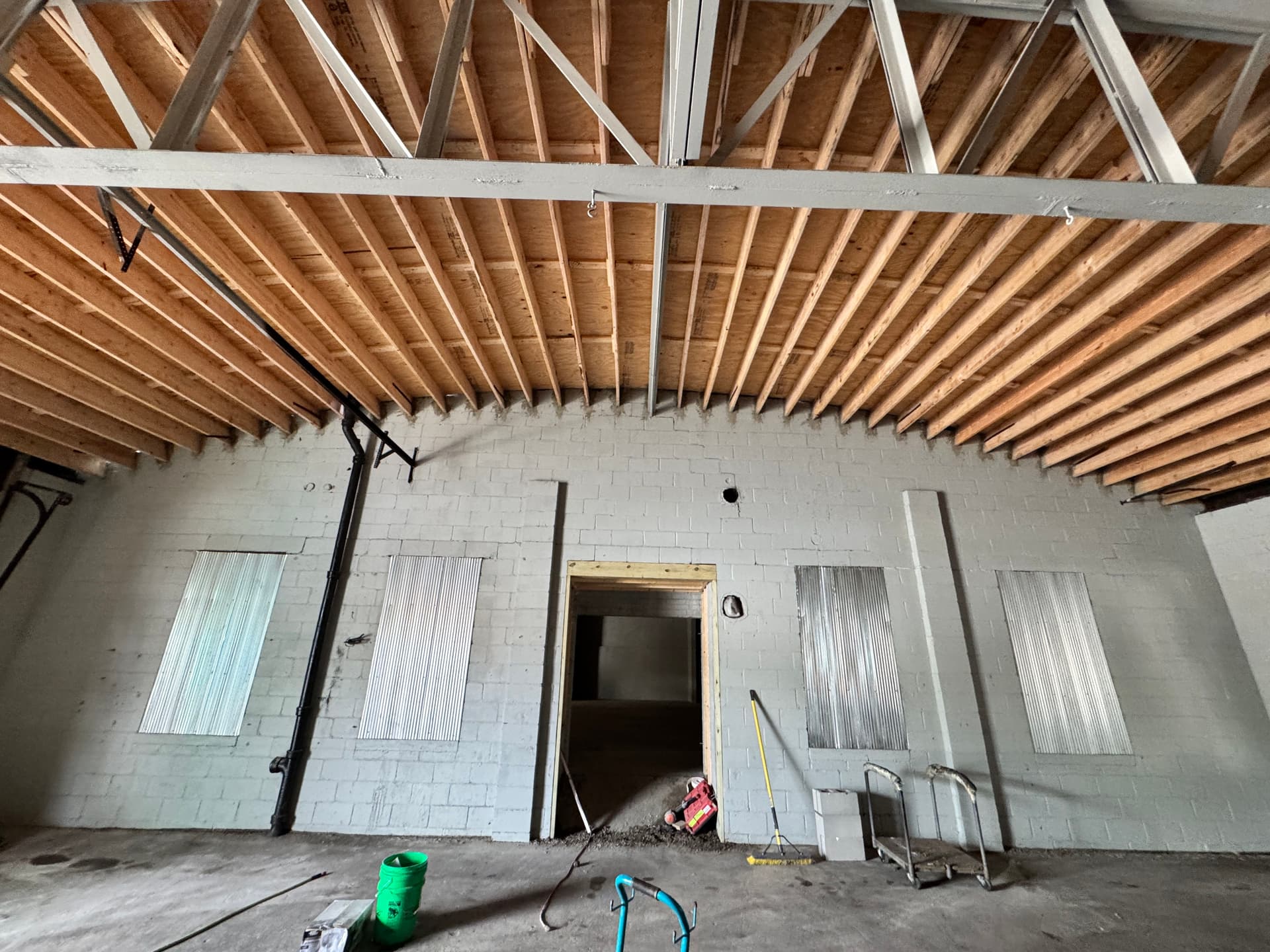 Gallery photos for Commercial Fire Damage Restoration With Full Reframe and New Roof: Image #8